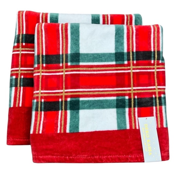 Deko Kassa - ‘Holiday Plaid bundle’ bath towel set. NWT Firm! - Picture 2 of 4